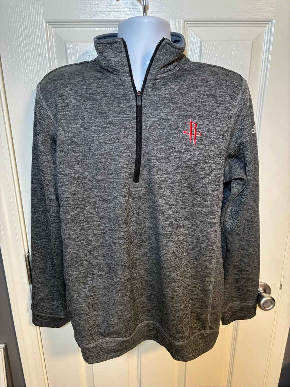 Adidas Houston Rockets gray quarter zip sweatshirt in medium I
